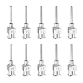 sourcing map 10pcs 16Gauge Stainless Steel Dispensing Needles, 1/2" All Metal Glue Needle Tube Blunt Tips Luer Lock for Thick Liquids, Ink, Glue, Lab Use