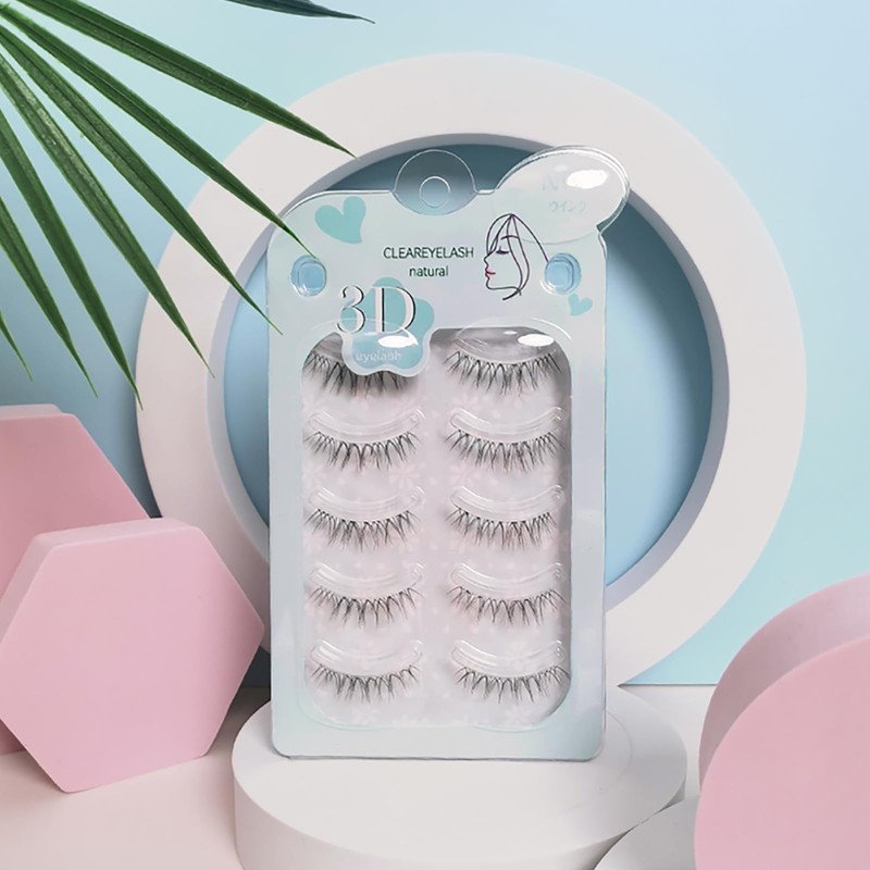 CLEAREYELASH Natural False Eyelashes, 3D 3D Matsueku Made, 5 Pairs