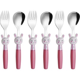 Annovative Technology Inc. ANNOVA Kids Silverware Set 6 Pieces - Childrens Flatware Stainless Steel (6FS, R
