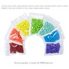 3000Pcs 6x9mm Smooth Pony Beads,Polished 7-color Rainbow Acrylic Pony Beads