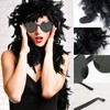 BETESSIN Feather Boas with Glasses, black