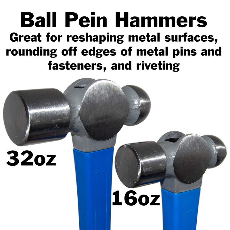 5 Piece Heavy Duty Hammer Set - Includes 32oz Rubber