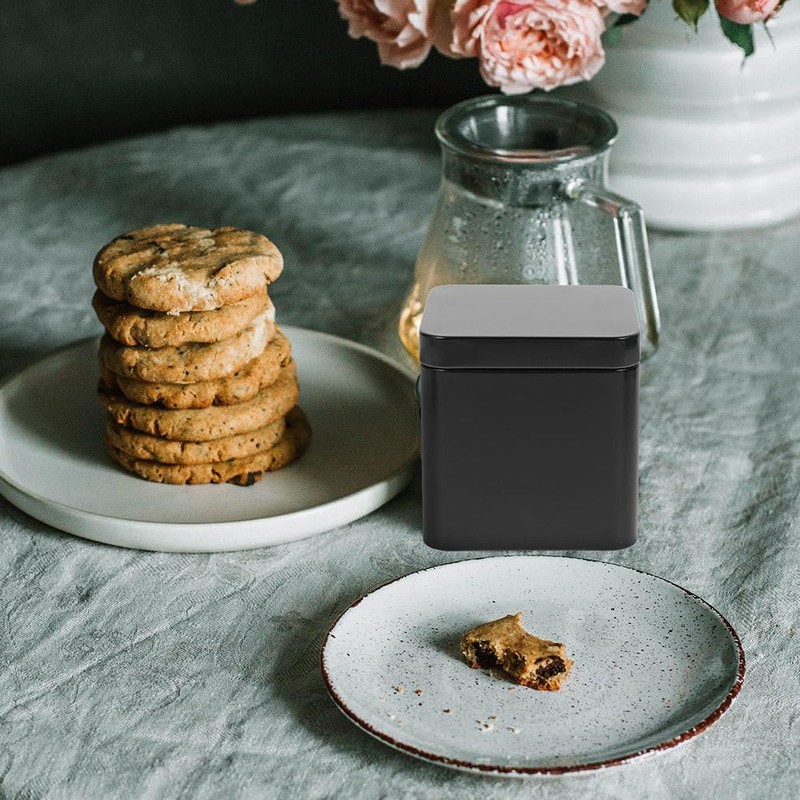 HEMOTON 10pcs Metal Tin Square Tea Containers Portable Loose Leaf