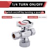 EFIELD 1/4 Turn Dual Compression Outlet Angle Stop Valve,1/2" NOM