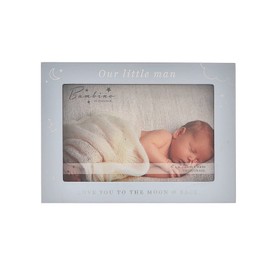 Baby 6" x 4" Photo Frame by Bambino Moon and Stars - Our Little Man / Blue