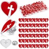 Juexica 50 Pcs Heart with Cross Enamel Pins Bulk for
