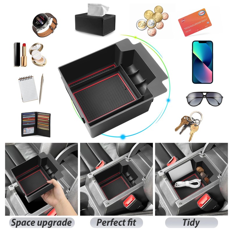 SKTU Centre Console Organiser Compatible with Seat Ateca 2016-2024 Glove