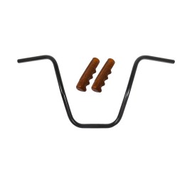 OG Lowrider Handlebar Dyno 13" Black & Grips Brown Lowrider Sparkle