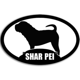 Oval Shar Pei Sticker (Dog Breed Sharpei Decal)