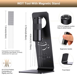RSNMocha WDT Tool Espresso Distribution Tool, Coffee Distribution Tool with Magnetic Stand, Durable 6 Replacement Needles - Ideal for Adult Baristas & Coffee Lovers - Black