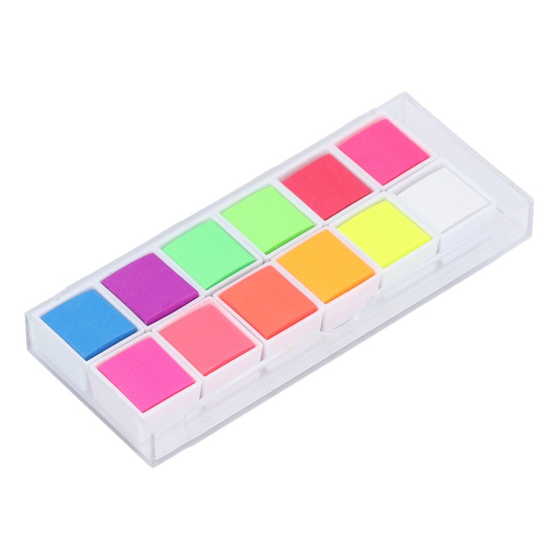 Neon Watercolor Paint Set 12 Colors Fluorescent Solid Art Supplies