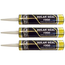 NPC #900 Solar Seal 3 Pack- for Metal Roofing Flashing/Panels, Vinyl and Fiber Cement Siding, Fiberglass, Cedar, Brick & Masonry, Sky Lights, Sun Rooms, Truck RV Trailers, Flashing (3, White)