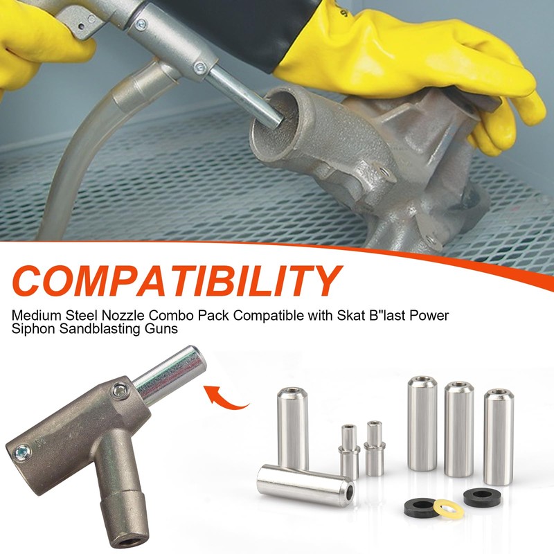 Medium Steel Nozzle Combo Pack Compatible with Skat Blast Power