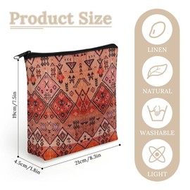 GlamLuxe Boho Farmhouse Oriental Traditional Moroccan Style Cosmetic Bag Western Gifts Western Stuff Makeup Bag Gifts for Women Girls Daughter Sister Bestie Graduation Birthday Christmas Nurse Travel