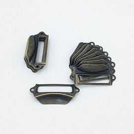 LGEGE 30PCS Brozen Tone Office Library File Drawer Tag Frame Label Holder