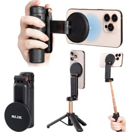 Slick 246948 MagrippeR Mini Tripod for Smartphones, Can be Used as Smartphone Grip, Selfie Stick, Total Height 16.9 inches (430 mm), Black