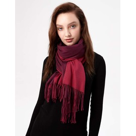 MaaMgic Women's Two Tone Stole with Cotton Pashmina Autumn Winter Multicoloured Blanket Scarf Multi Way -