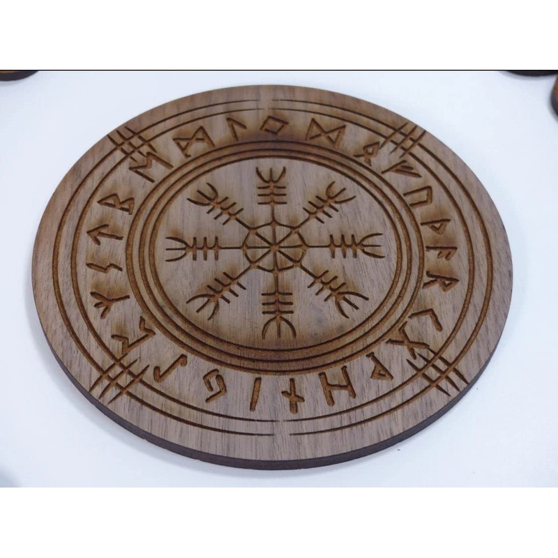 Vegvísir Vegvisir 25 Wooden Rune Stones Set Walnut (Runes 20