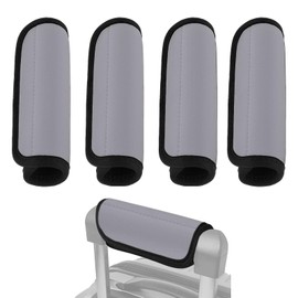 4Pack Luggage Handle Wraps for Suitcase, Neoprene Handle Wraps, Luggage Handle Cover for Suitcases Airport (Grey)