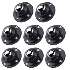 PlusRoc 8 Pack Self Adhesive Caster Wheels 1 Inch for Appliance Sliders Rollers, Load Capacity 28LBS Per Wheel, Low Profile Swivel Wheels for Furniture Storage Bins, Black