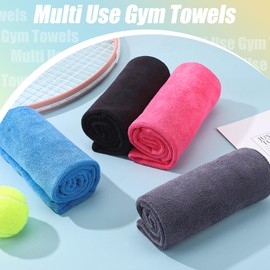 4 Pack Microfibre Gym Towel Fast Drying, 75x35 cm Fast Drying Sports Gym Towel for Men Women, Super Absorbent Workout Towels for Yoga Travel, Gym Fitness, Camping(4 Colors)