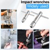 Pack of 2 T-Handle Tap Wrenches, Ratchets, Adjustable Ratchet Taps,
