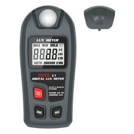 BSIDE L1 Luxmeter Digital Light Meter 0-200,000 Lux, Handheld Illuminance Light Meter with Data Hold Lux Meter for Photography Plants LED