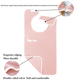 Wuwahold 3 Pack Adult Bibs, Microfiber Super Soft Eating Cloth for Adults, Disabled, Adjustable, Dining Clothing Protector