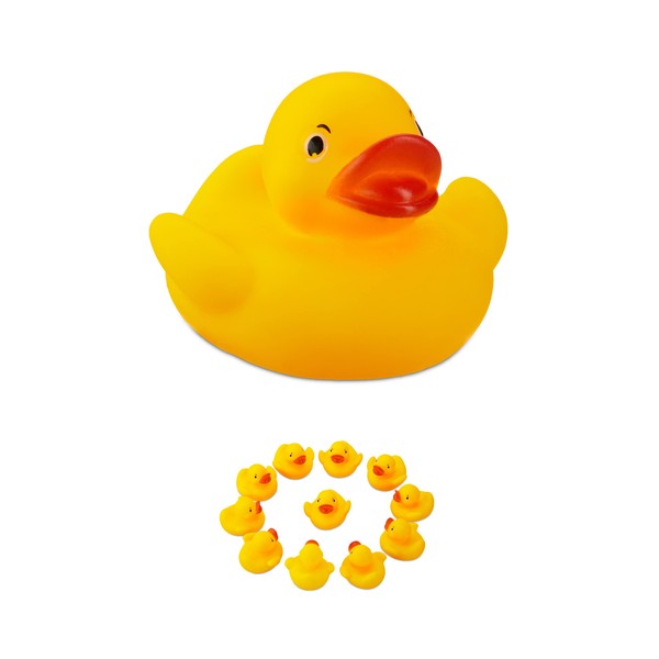 24 x Bath Duck 5 cm, Classic Squeaky Duck for the Bath, Bath Toy for Young and Old, Rubber Duck, Yellow