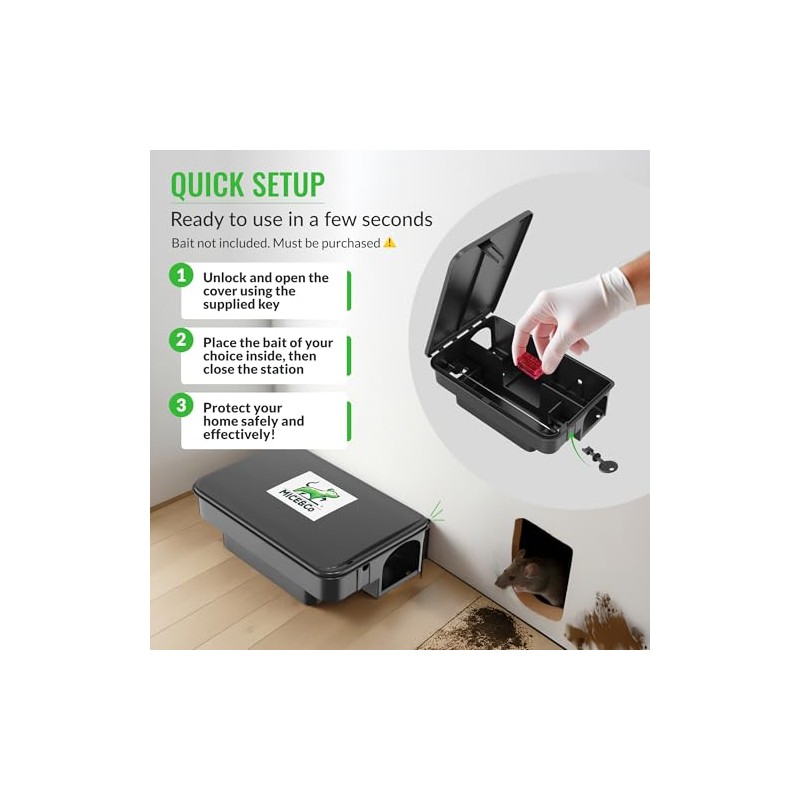 Mice&Co Rat Bait Stations 2 Pack – Lockable Rodent Traps