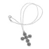 Unbranded Silver Flower Cross Pendant Necklace Sunflower Daisy Cross Charm