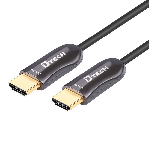 DTech Ultra Slim 200 Feet Fiber Optic HDMI 2.0 Cable 4K at 60Hz and 18Gbps Pro Series for in-Wall Installation