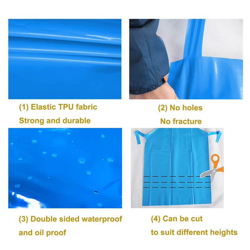 ELEBOX Waterproof Oil Proof Bib Apron Utility Apron Chemical Resistant