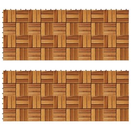 LJLB Acacia Hardwood Decking Tiles for Outdoor Serenity, Easy to Assemble Interlocking Design, Gardens, Terraces, and Balconies, Set of 20