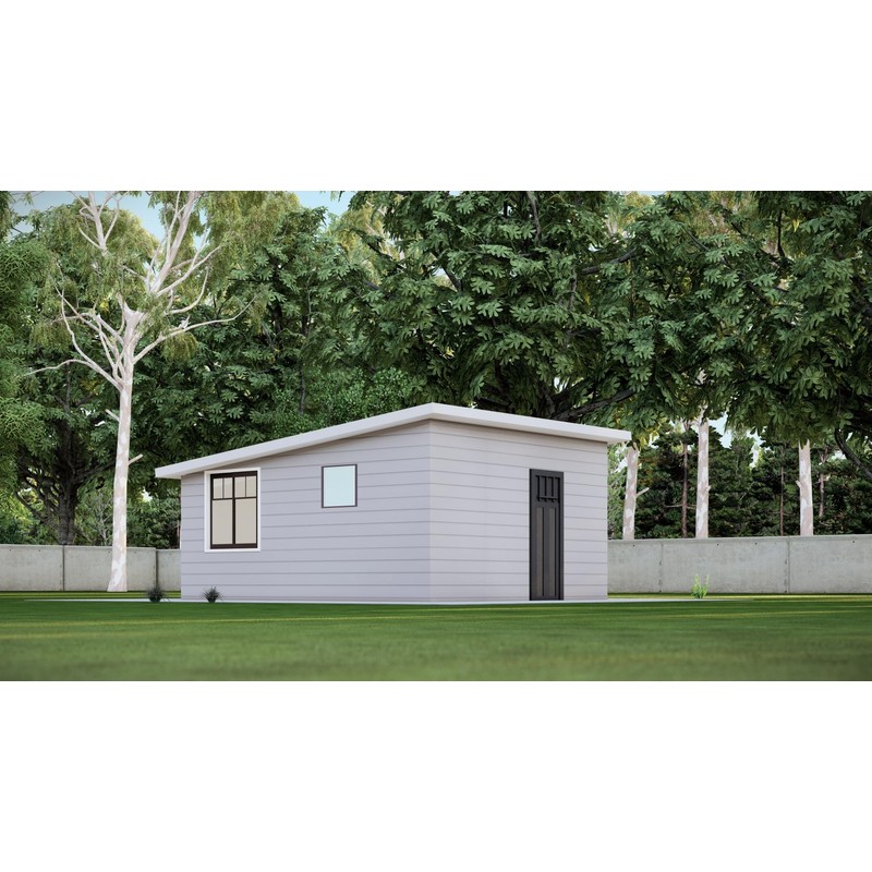 16x16' Studio Tiny Home Shed Building Plans with Floor Plan,