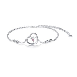 Ballerina Bracelet 925 Sterling Silver Ballet Dancer Jewelry with Pink Crystals from Austria, Ballet Themed Dancer Gifts for Women