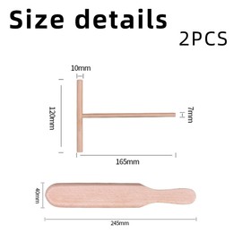 KGDUYC Spatulas Set of 2 Pancake Dough Tools - Rake, Spatula and Spatula for Rolling Pancakes