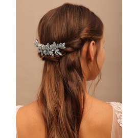 YERTTER Wedding Bridal Crystal Hair Side Comb Wedding Crystal Opal Hair Pieces Brides Head Pieces for Bride Bridesmaid Flower Girl Prom Birthday Party (Opal)