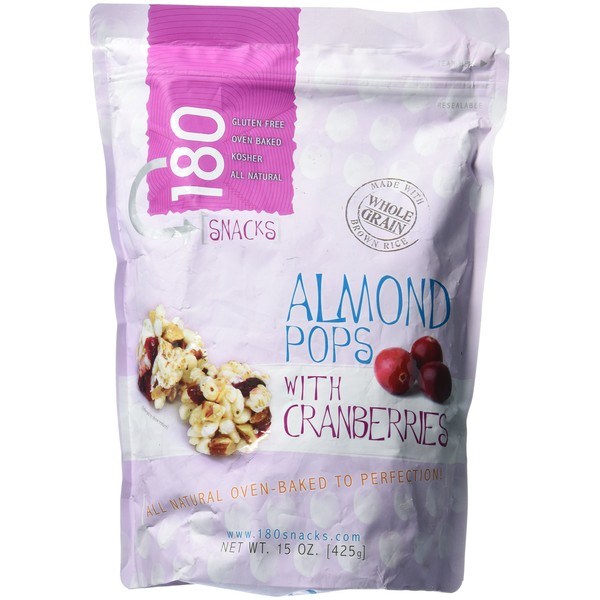 180 Snacks Almond Pops With Cranberries 15 oz Value Bag