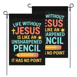 Life Without Jesus Pencil Yard Flag Humorous Banners Outdoor