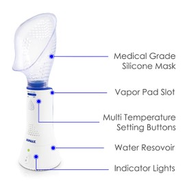 Crane Personal Vaporizer Steam Inhaler, Throat Steamer, Warm Steam Sinus Inhaler for Congestion and Cough Relief, Vapor Pad Compatible