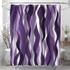 ChloropLastid Modern Geometric Shower Curtain Purple and Black Striped Simple
