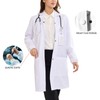Wellhin Women's White Lab Coats Professional Snap Closure Laboratory Medicas