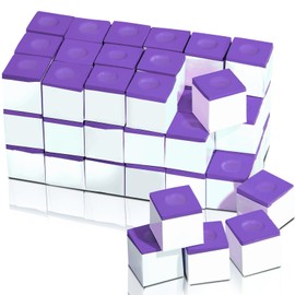 Junkin Pool Chalk Cubes Billiard Cue Pool Stick Chalk Table Accessories for Clubs Bars Home(Purple,48 Pcs)