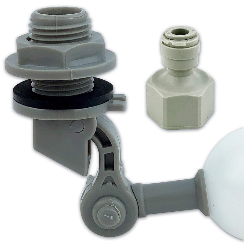 Finerfilters Adjustable Float Valve 1/4" for Reverse Osmosis, Aquariums, Hydroponics,