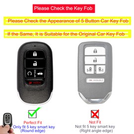 Kyhodsgn Key Fob Cover for Honda 2022 2023 2024 Accord Civic Pilot - Soft TPU Key Case for Honda CR-V HR-V Sport SI EX EX-L Touring Odyssey 5 Buttons Remote Key Fob (Pack of 2)
