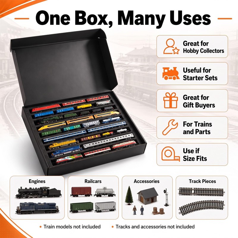 Silipull 3 Pcs N Scale Model Train Storage Box with