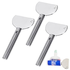 3 Pcs Toothpaste Tube Squeezers,Stainless Steel Toothpaste Squeezer,Metal Manual Dispenser Roller Tube Wringer,Tube Key Tooth Paste Squeezer for Home Toothpaste Paint,Cream, Cosmetic and Hair Dye
