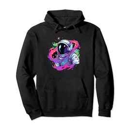 Trippy Festival Psychedelic Astronaut Rave Pullover Hoodie