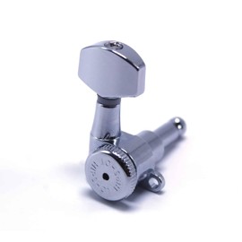 Hipshot Grip-Lock Vintage 6 Inline Staggered Closed 8.5mm Tuners with Universal Mounting Plate, Chrome